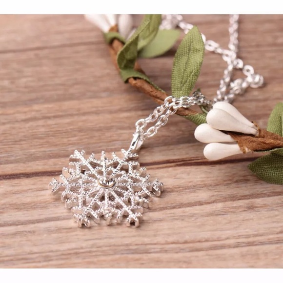 Sterling Silver Crystal Snowflake Necklace - Picture 6 of 7